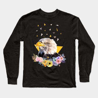 Bald eagle with flowers Long Sleeve T-Shirt